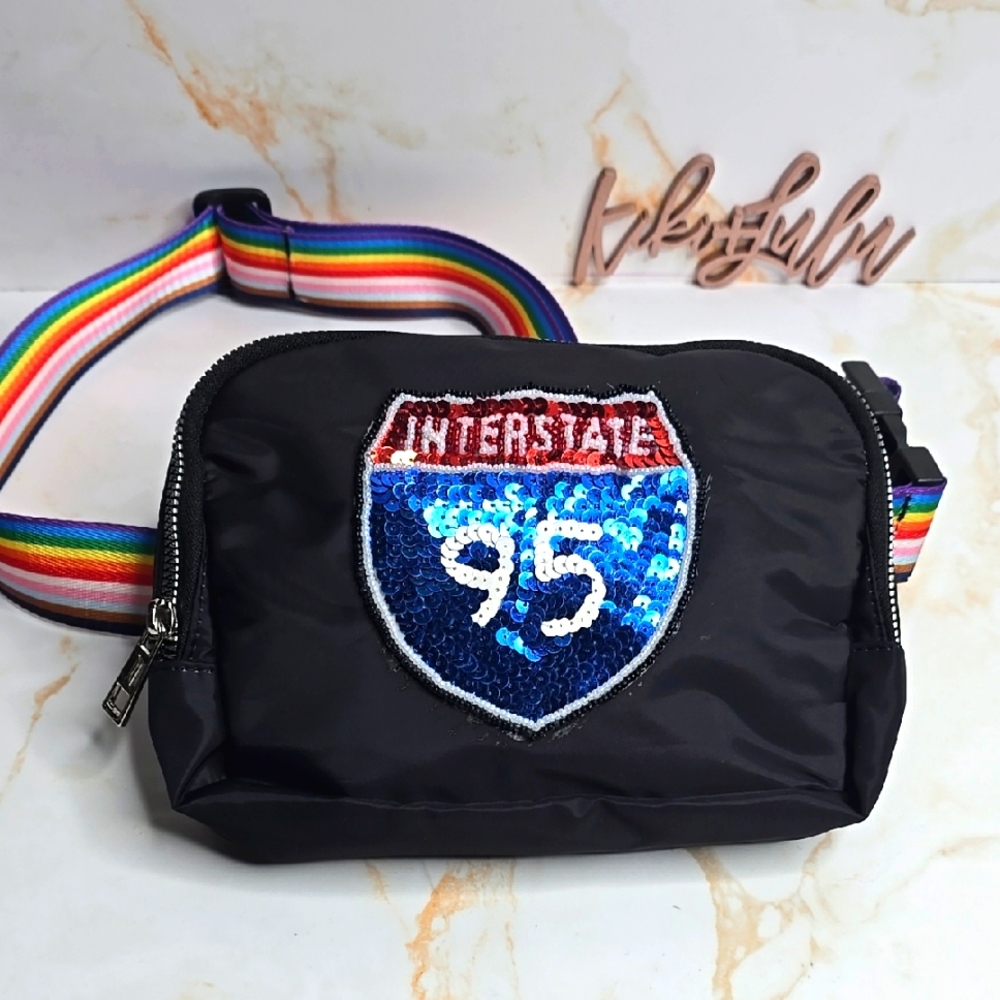 Interstate 95 Crossbody Sling Bag Fanny Pack New Custom One Of A Kind